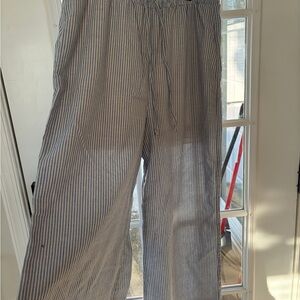 ARULA Men's Blue and White Striped Joggers